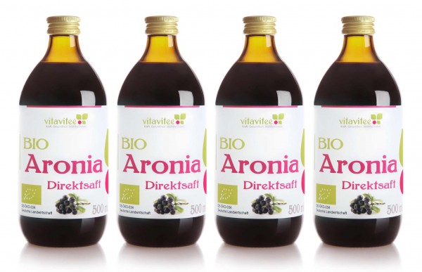 Bio Aronia Direktsaft 4 x 0,5 Liter - Genuss auf ganzer Linie