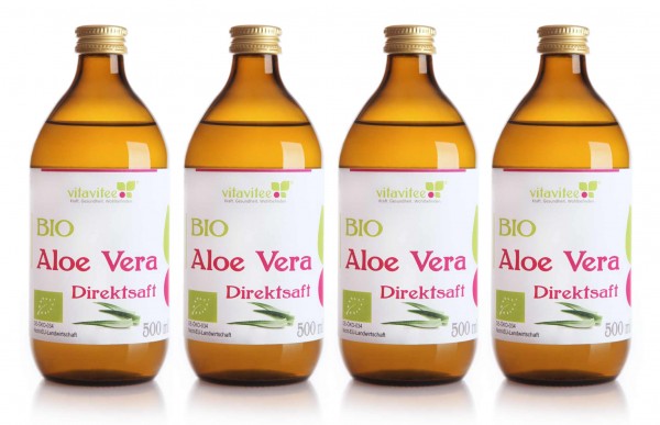 Bio Aloe Vera Direktsaft 4 x 0,5 Liter - Schönheit von Innen